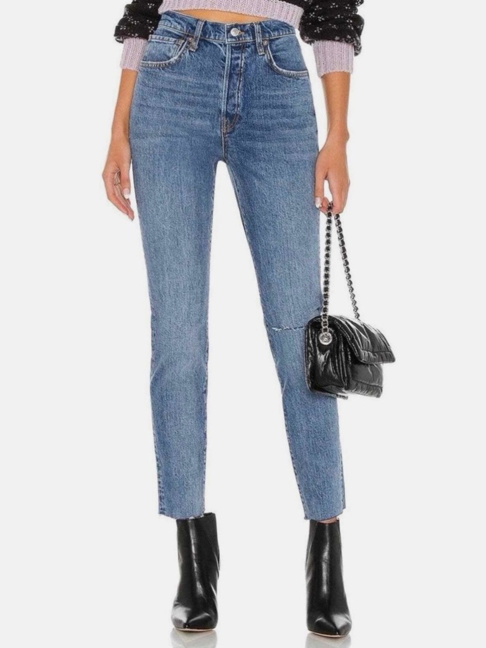 Free People We the Free Stella Raw-Hem High Rise Skinny Jeans - Size 29